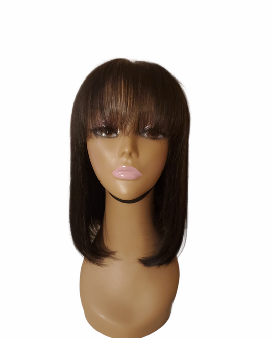 4x4 Transparent Lace Closure Bob Wig w/ Bangs